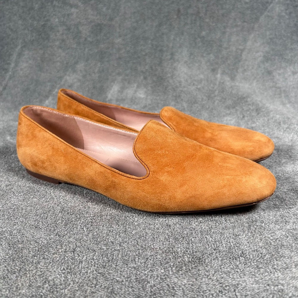 J.Crew Burnt Orange Suede Smoking Slippers Loafers Flats Womens 10